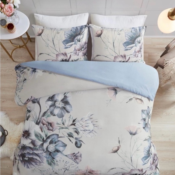 Madison Park Other - Madison Park Gisele Cotton Printed Duvet Cover Set Blue Queen